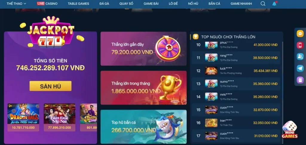 Hình ảnh tổng hợp các trò chơi đa dạng tại nohu 90 casino